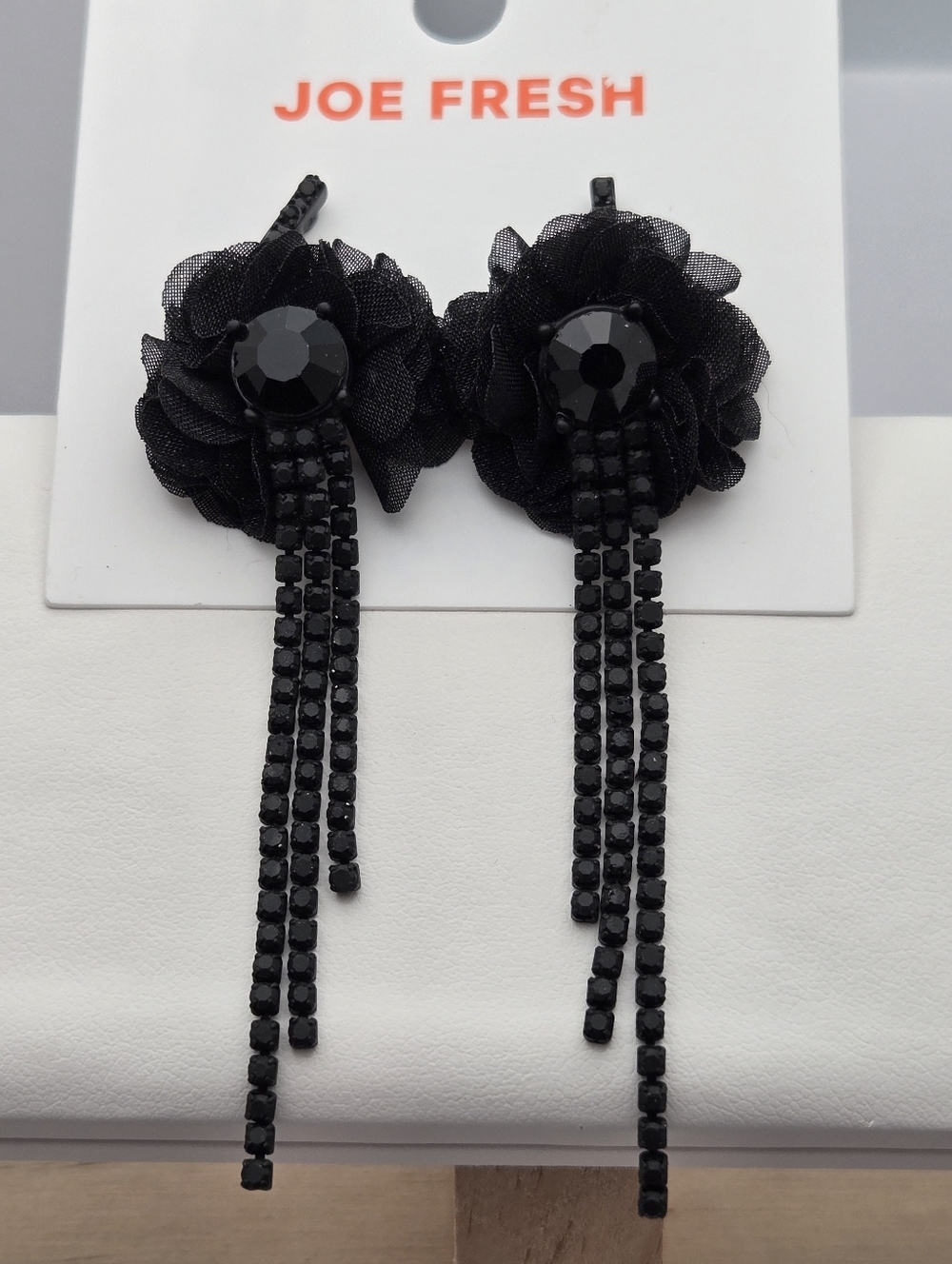 ✨2/$10✨ Floral Dangle Earrings + Sparkly Bar Studs Bundle Crystal Tassel 3" - Picture 1 of 12